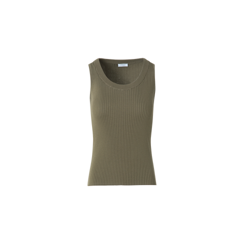 Knit Tank Top in Twisted Cotton Rib