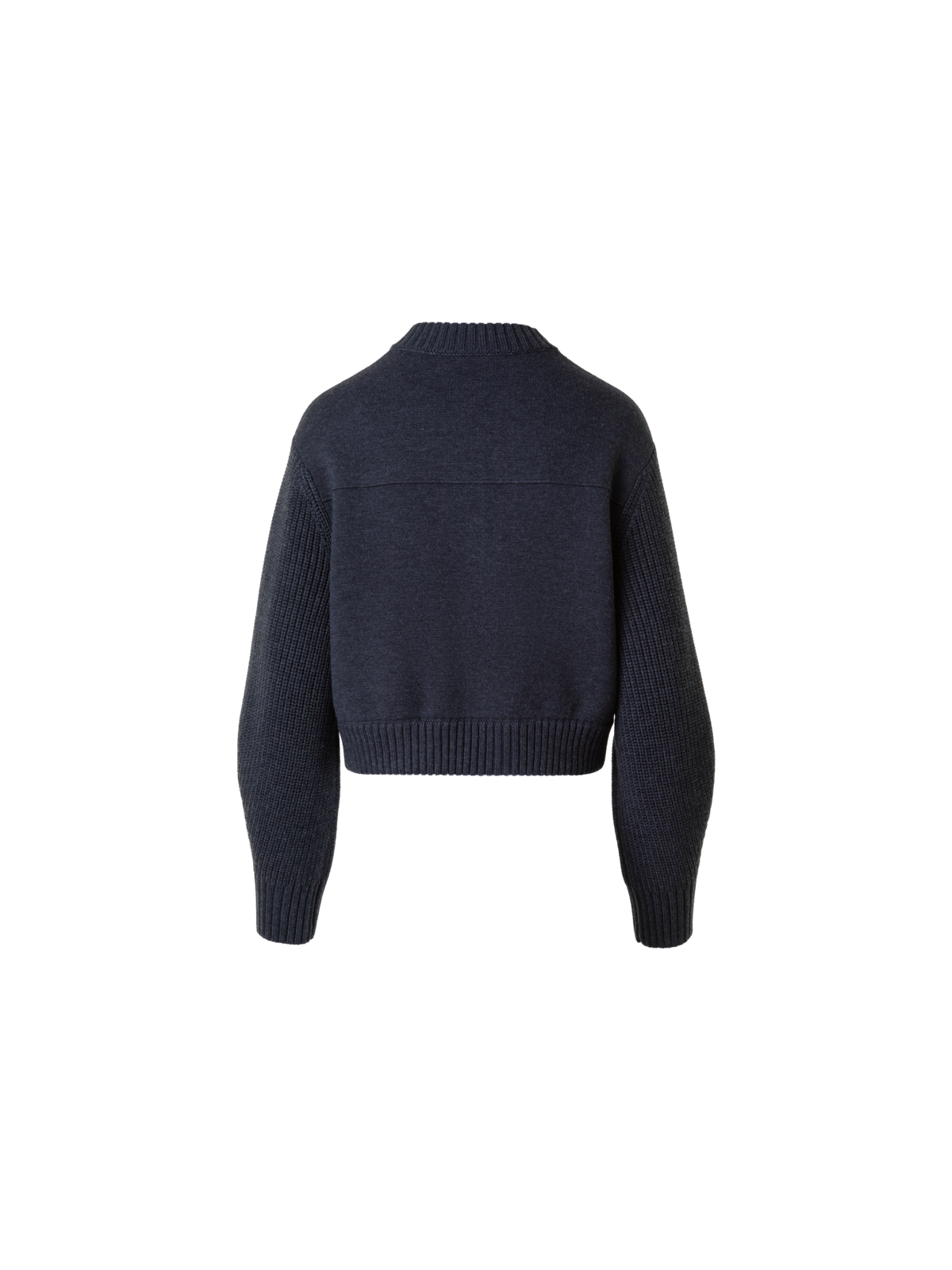 Designer Wool Milano Knit Bomber Jacket - neutral - grey