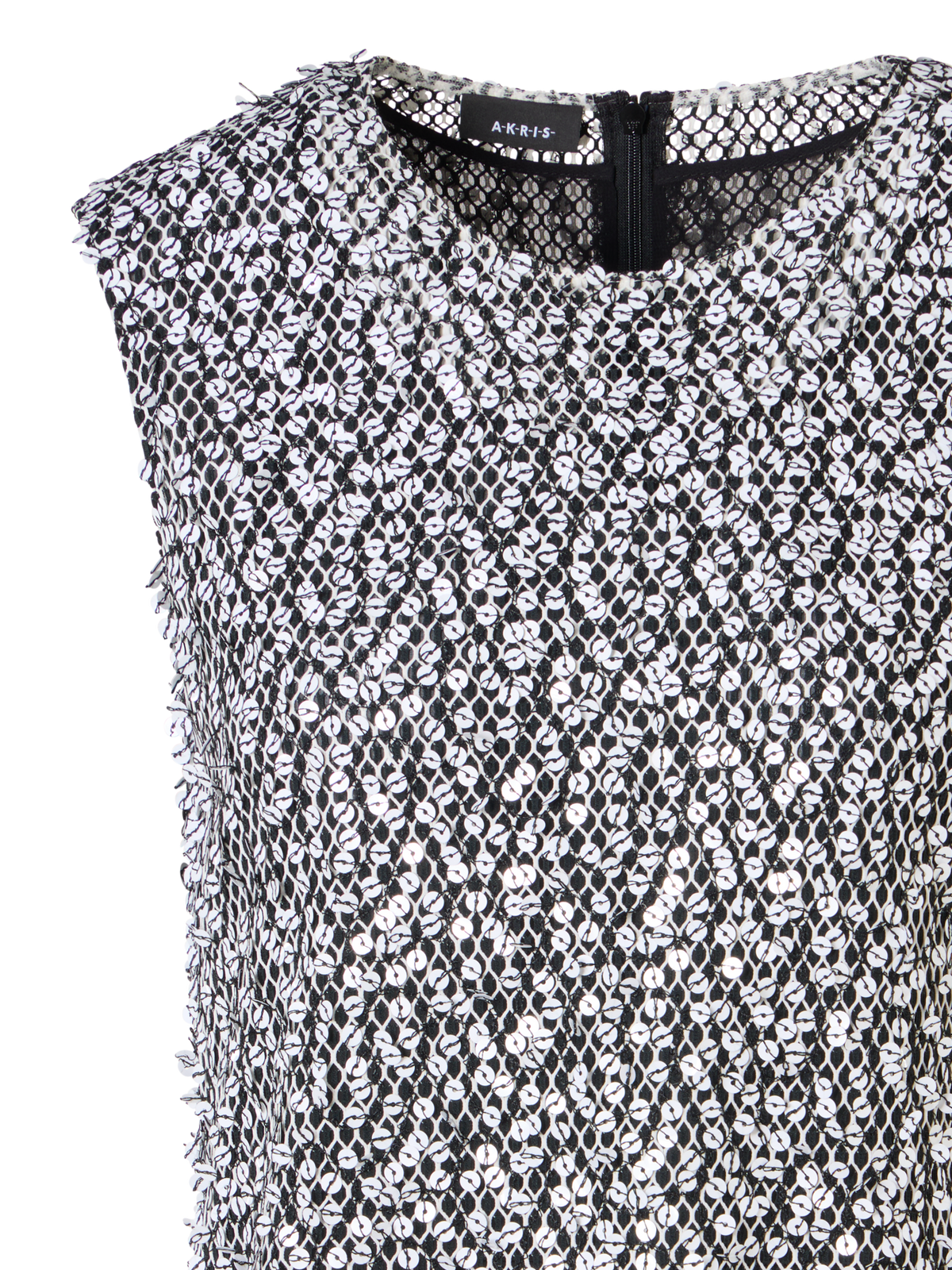Designer Sleeveless Echo-Sequin Blouse  - multicolor - black