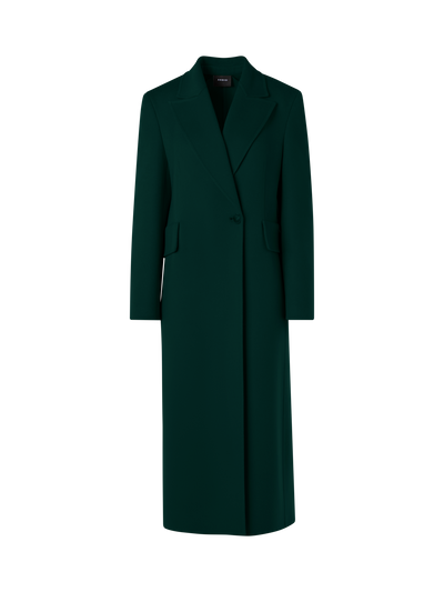 Designer Cashmere Double-Face Straight Coat - green
