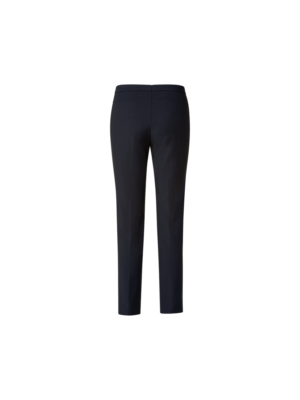 Designer Slim Ankle-Length Cotton Techno Stretch Pants - navy - blue