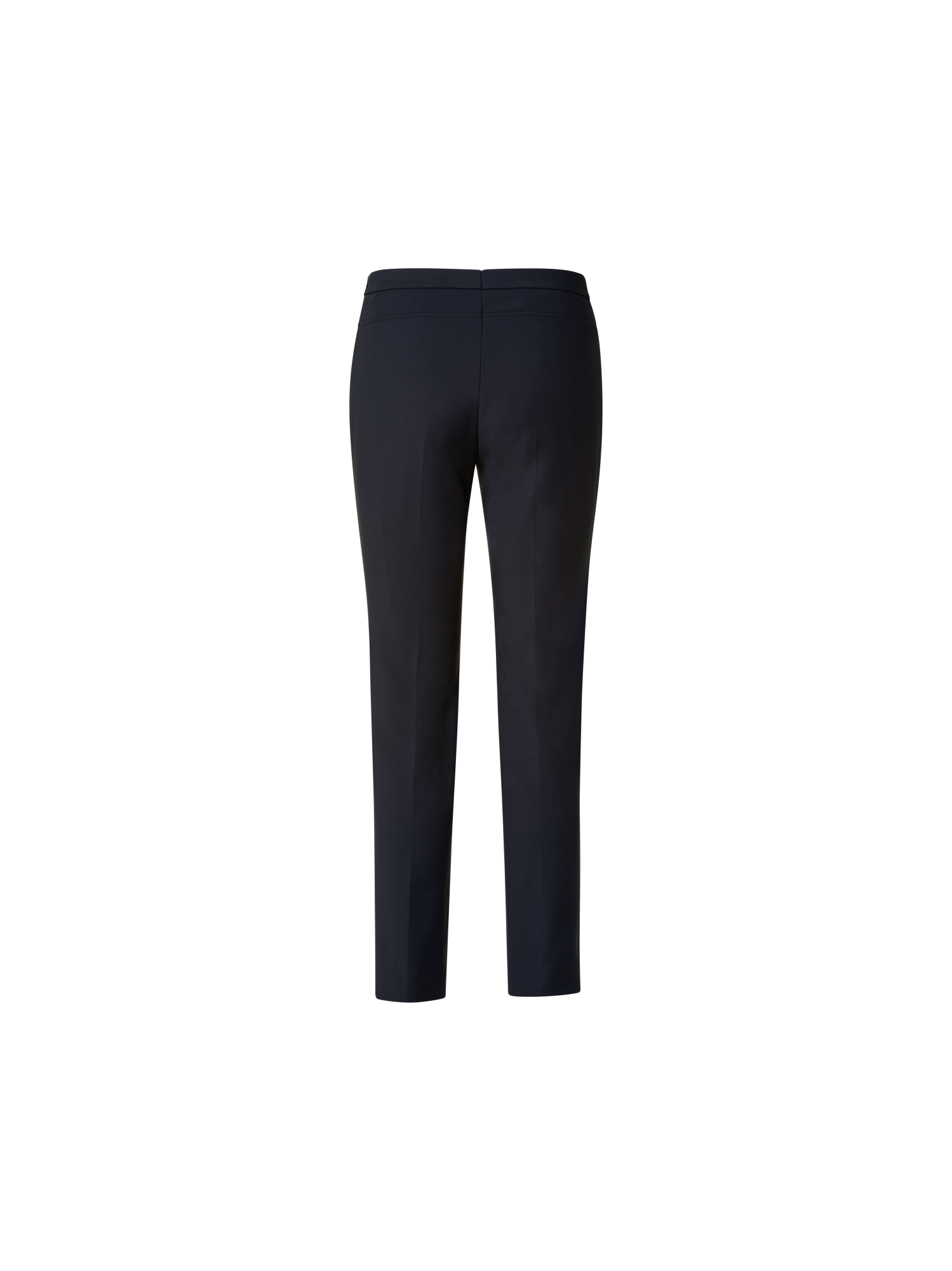 Designer Slim Ankle-Length Cotton Techno Stretch Pants - navy - blue