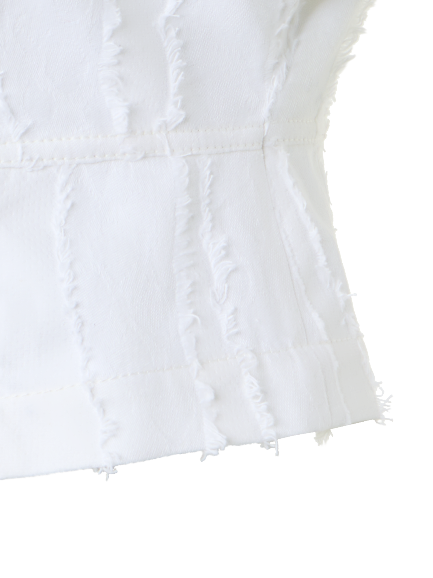 Designer Fringed Wave Jacquard Short Jacket - white