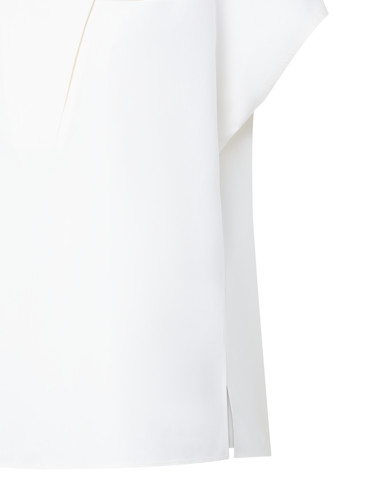 Designer Cotton Blouse with Biker Collar - ecru - white