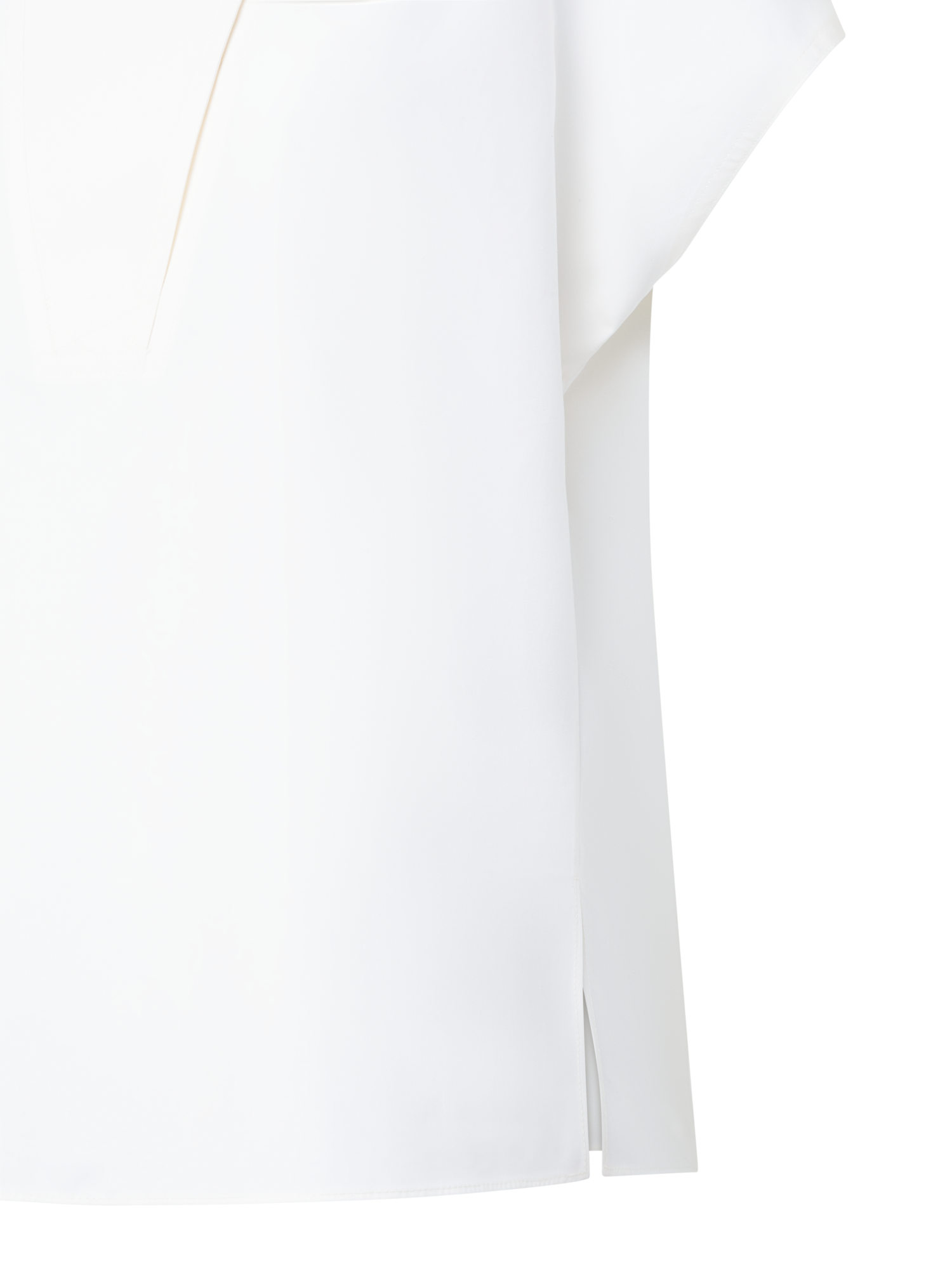 Designer Cotton Blouse with Biker Collar - ecru - white