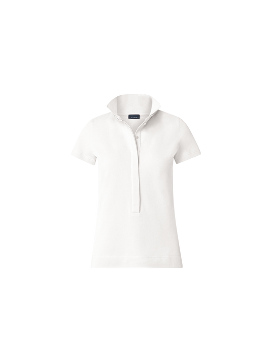 Designer Cotton Knit Polo Shirt - white