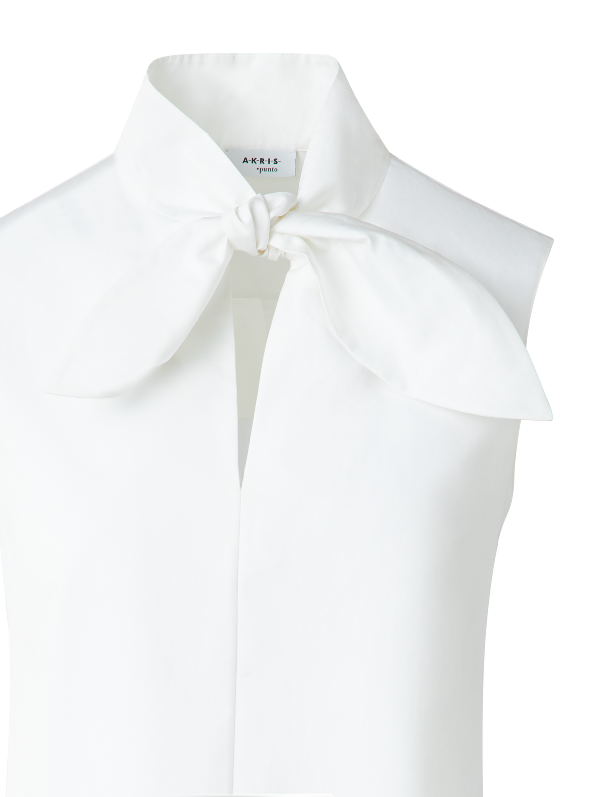 Designer Sleeveless Cotton Tie Knot Blouse - neutral - ecru - white
