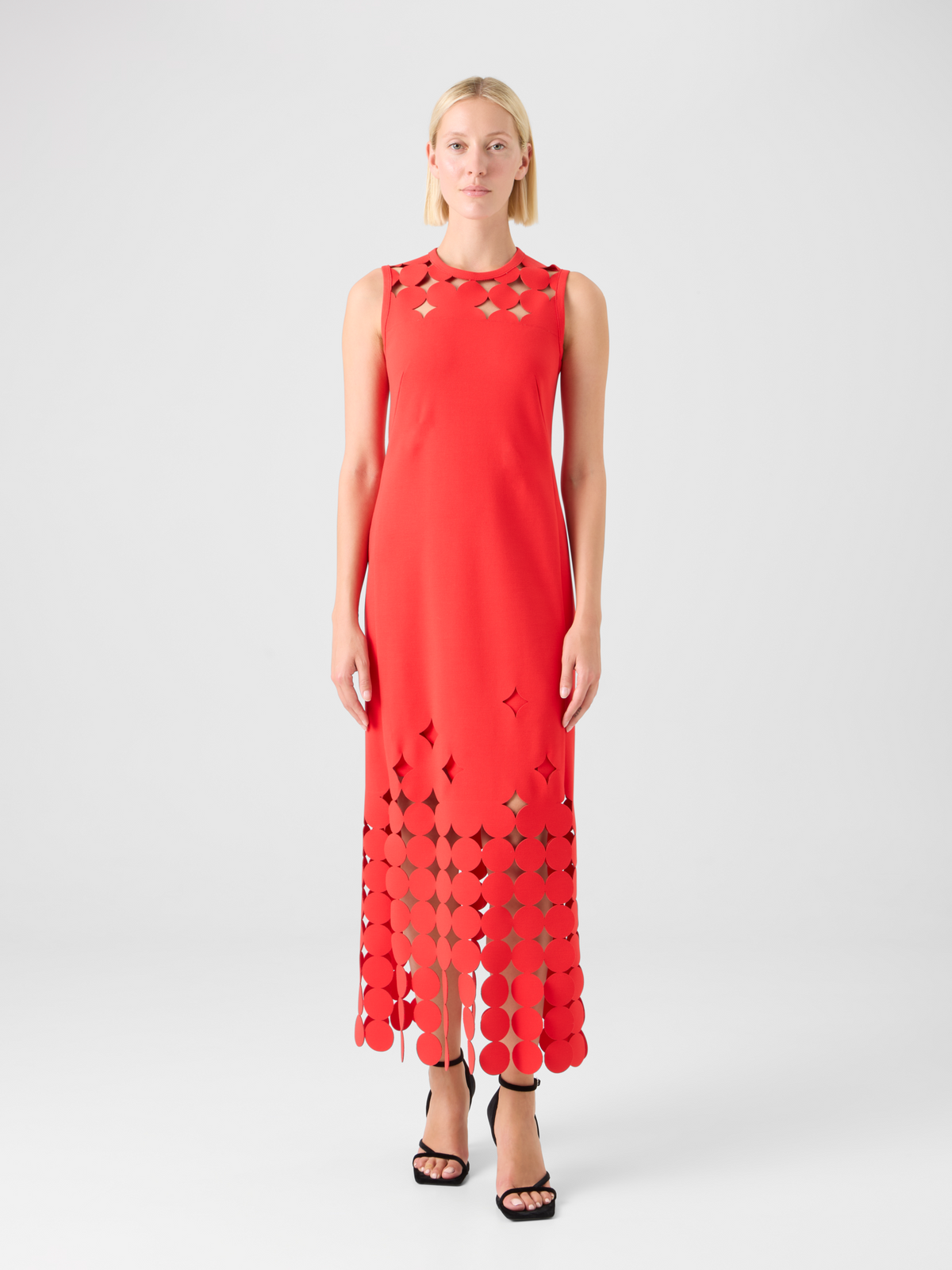 Designer Dropping Dot Cut-Out Jersey Dress #editorial