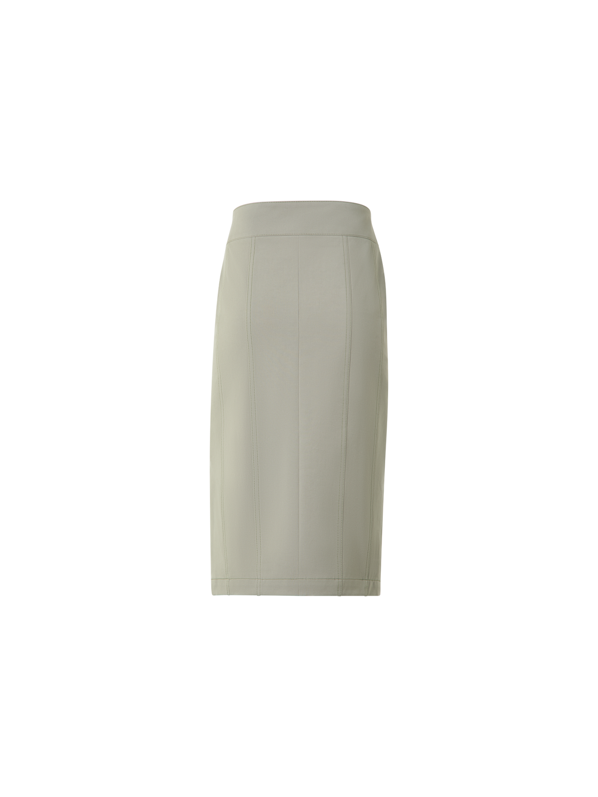 Designer Knee Long Denim Skirt - neutral - green