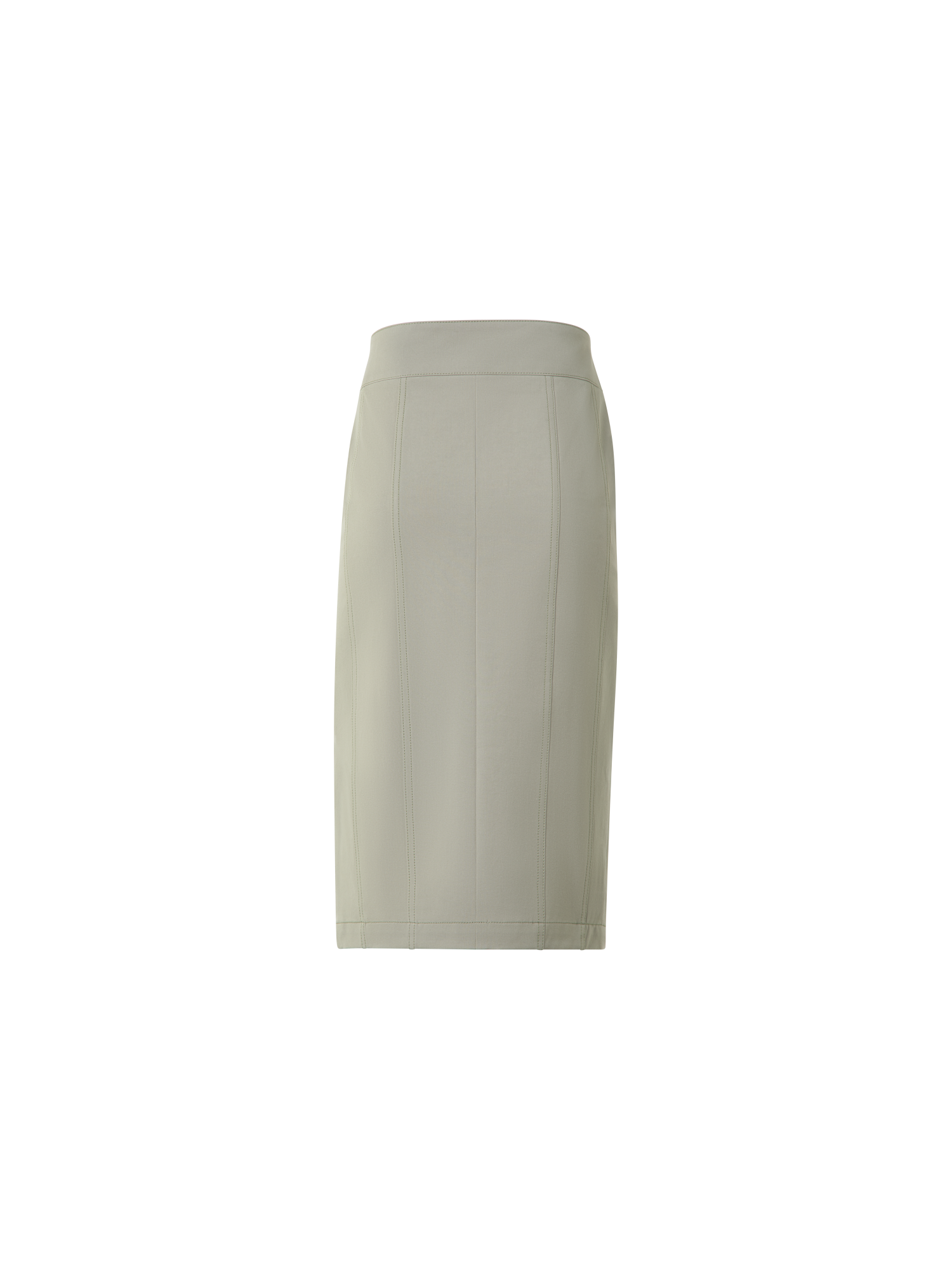 Designer Knee Long Denim Skirt - neutral - green