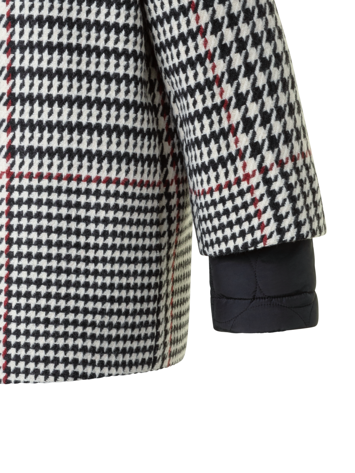 Designer Two-in-One Glencheck Car Coat with Liner - black - multicolor