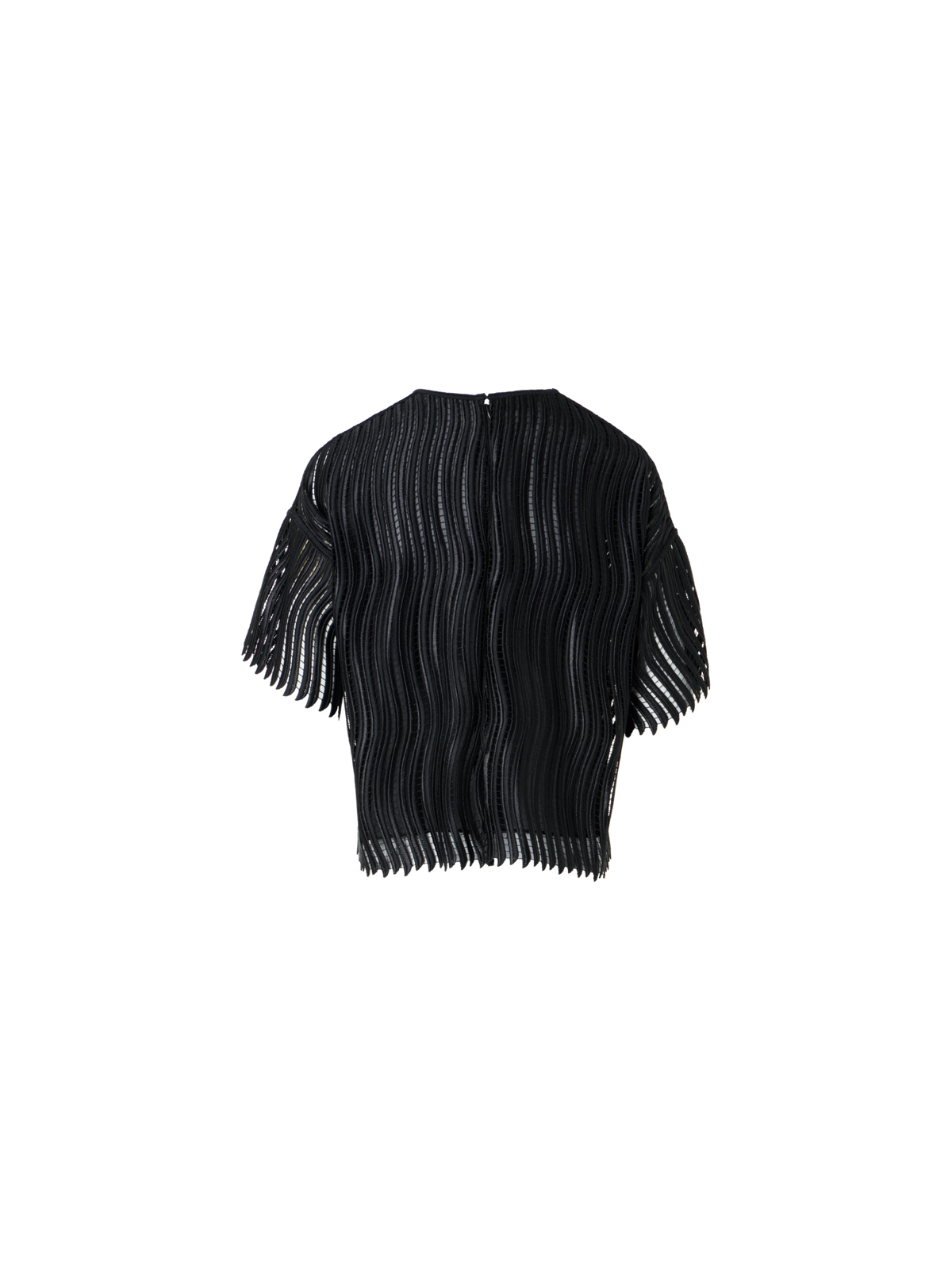 Designer Boxy Blouse in Wave Guipure - black