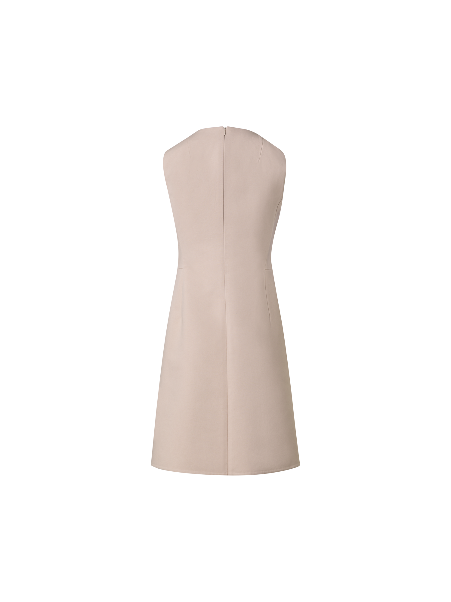 Designer A-Line Cotton Double-Face Sheath Dress - beige