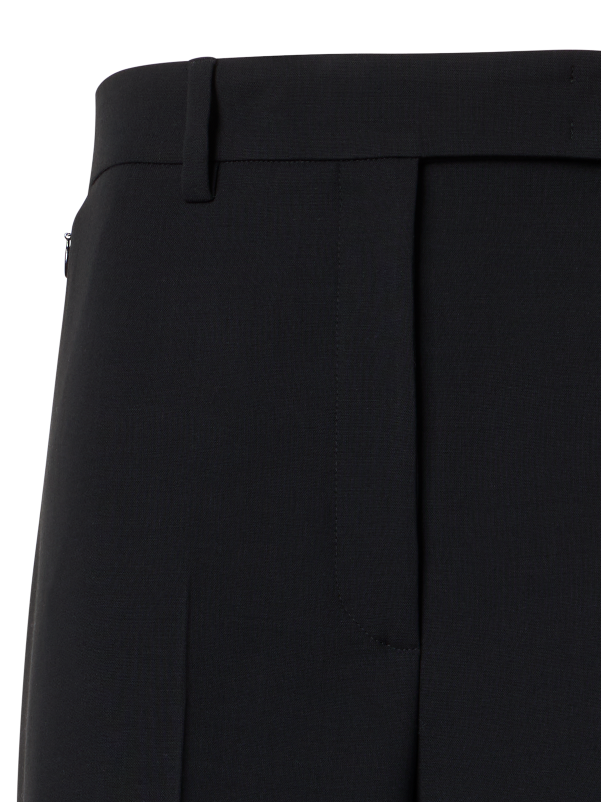 Designer Forest Wide-Straight-Leg Pants in Wool Double-Face - black