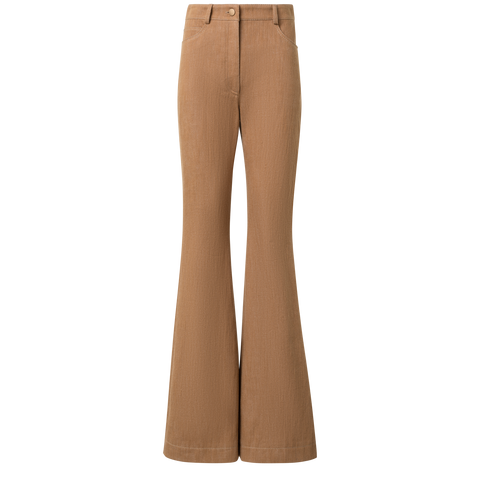 Flared Cotton Wool Denim Pants