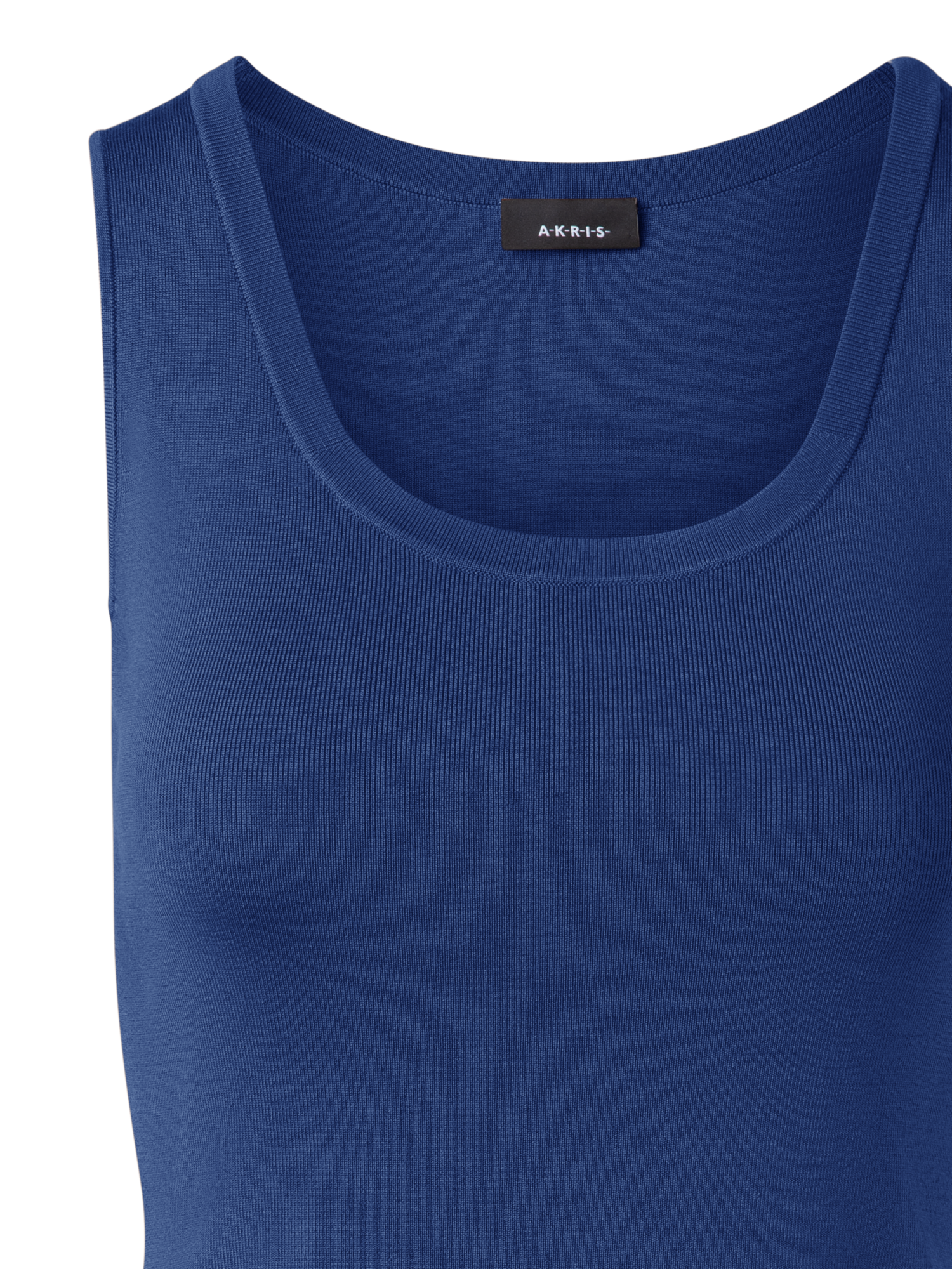Designer Silk Knit Tank Top - navy - blue