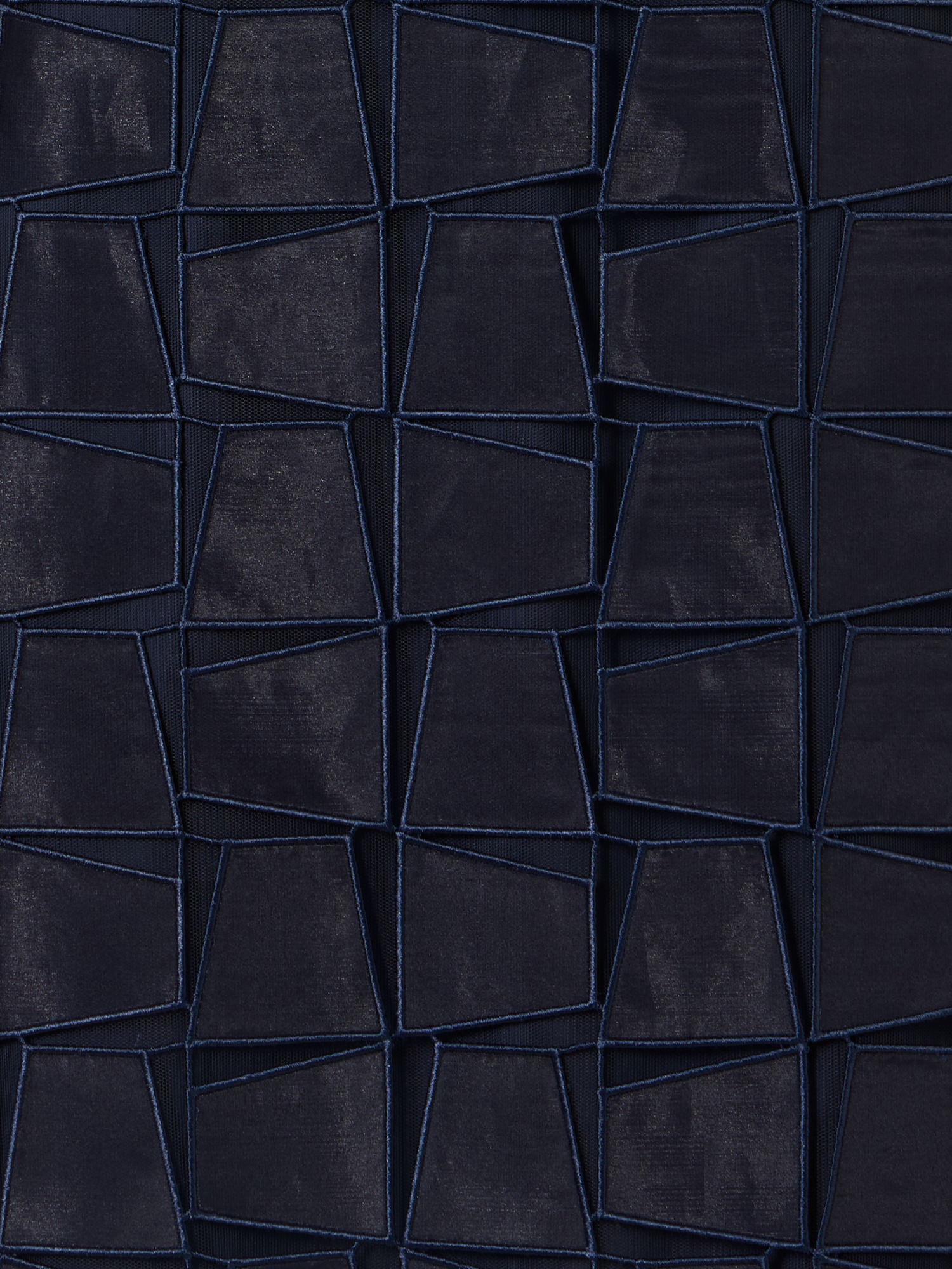 Designer Sleeveless Trapezoid Organza Sheath Dress - navy