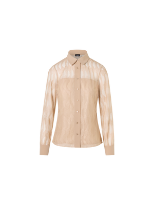 Designer Long-Sleeve High Plains Blouse - beige