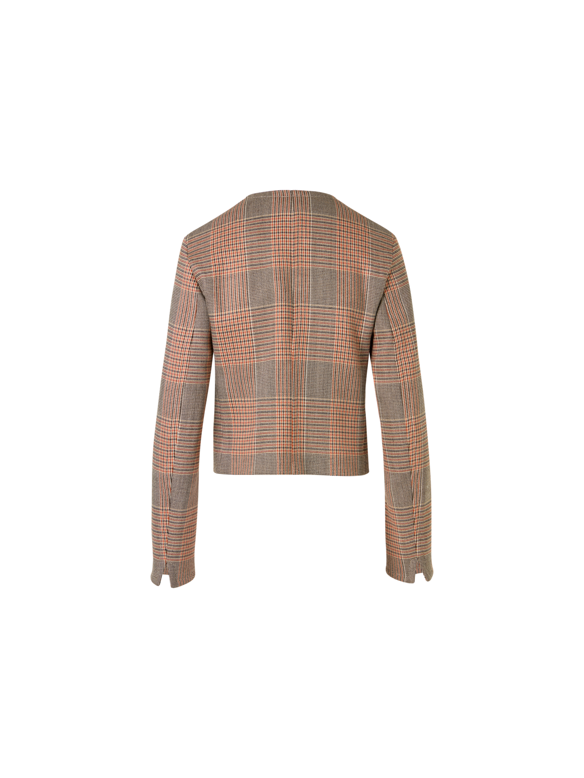 Designer Long-Sleeve Glen-Check Heavy Wool Twill Jacket - multicolor