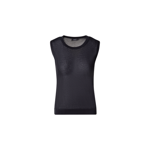 Semi-Transparent Knit Top in Cotton Blend