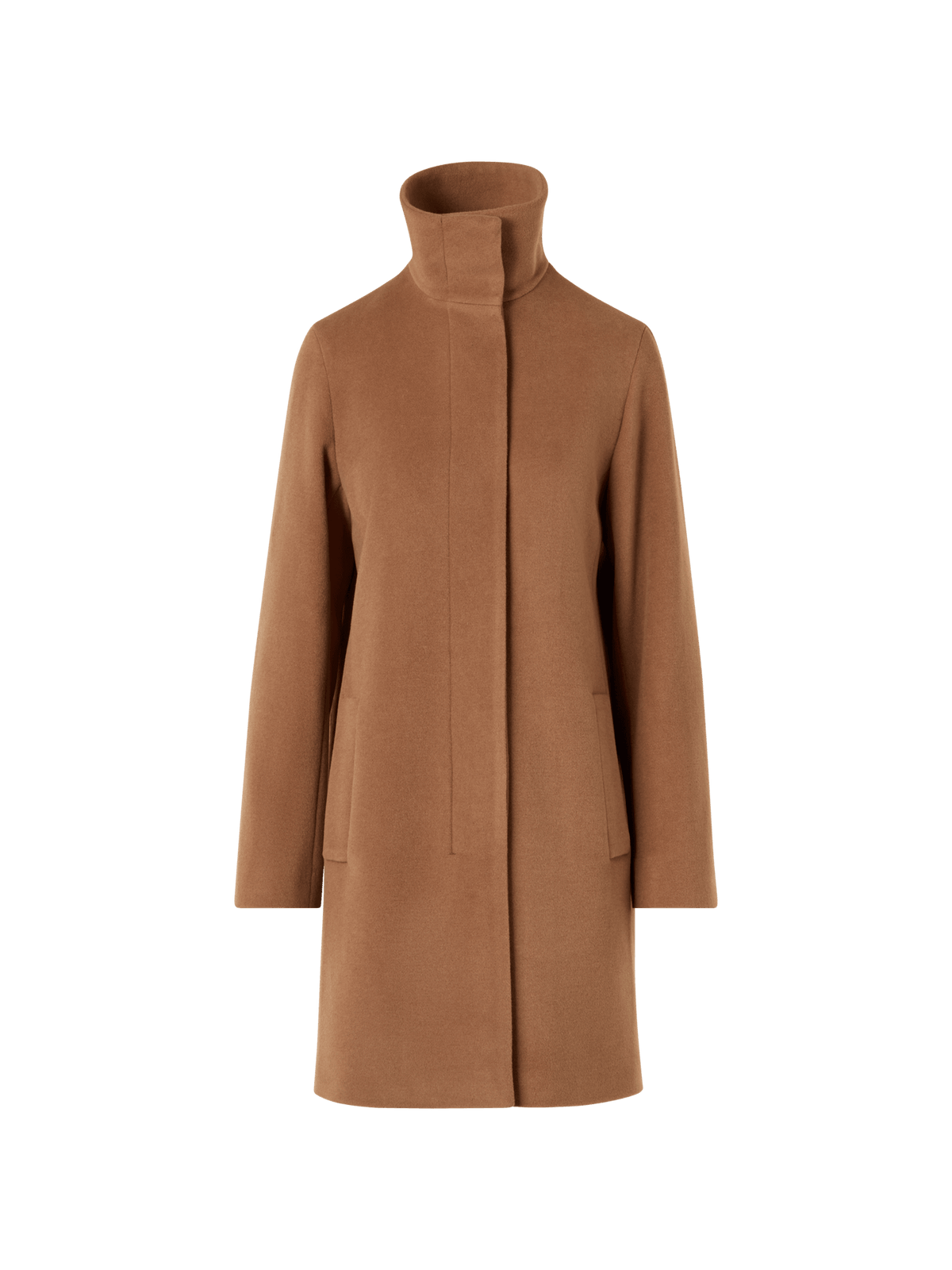 Designer Two-in-One Silk Taffeta Coat with Cashmere Inner - brown