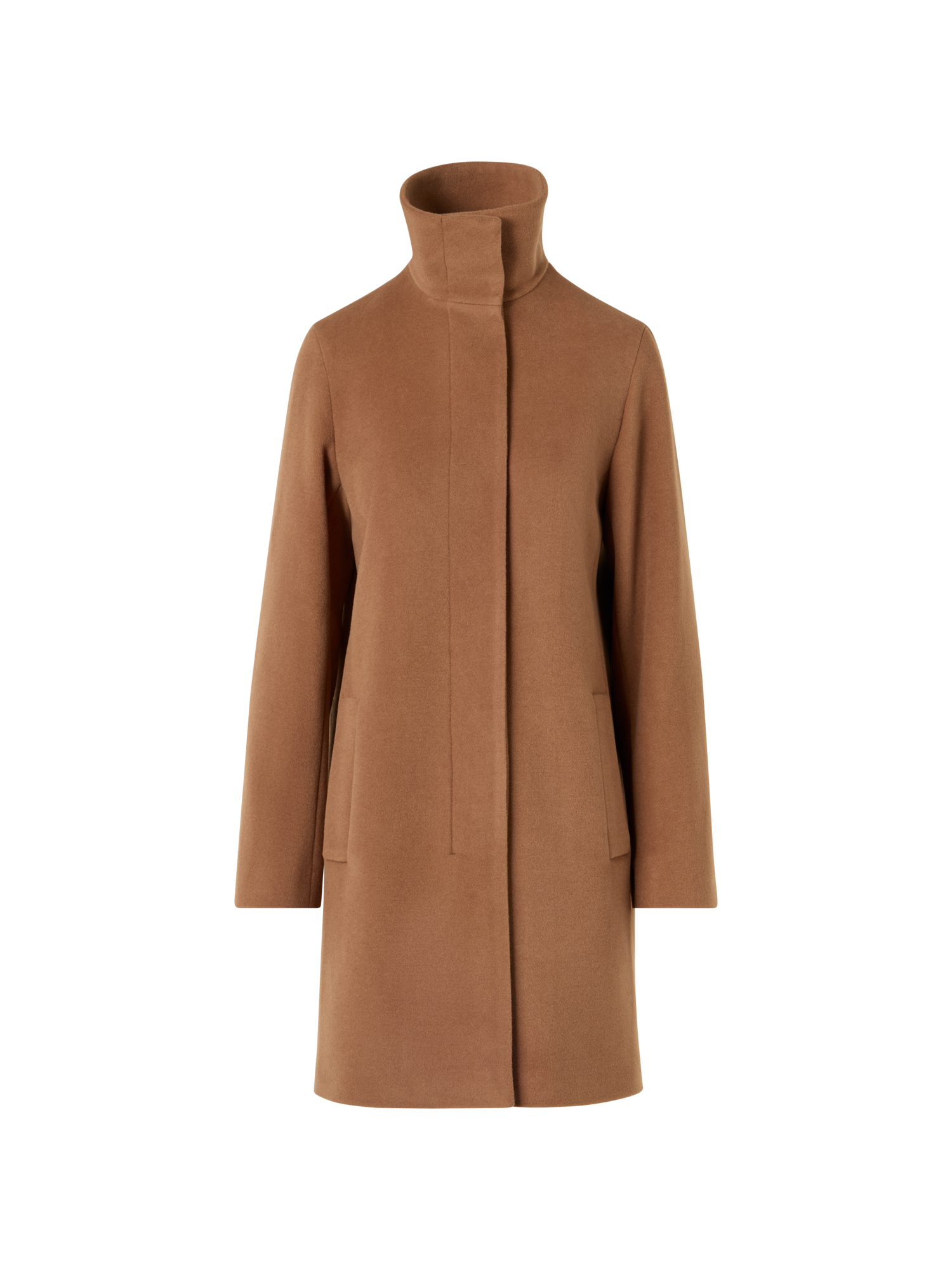 Designer Two-in-One Silk Taffeta Coat with Cashmere Inner - brown