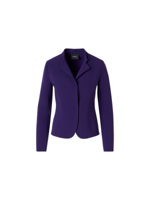 Designer Hamer Short Jacket in Bi-Stretch Wool Double-Face - purple