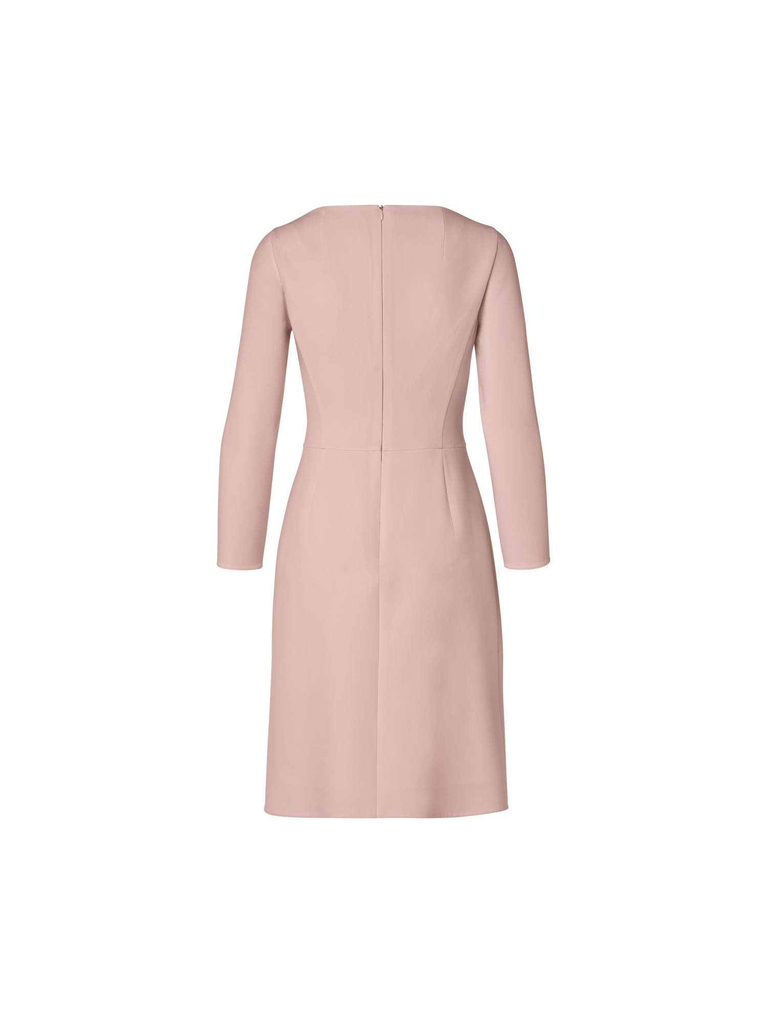 Designer Wool Stretch Double-Face A-Line Dress - pastel - pink