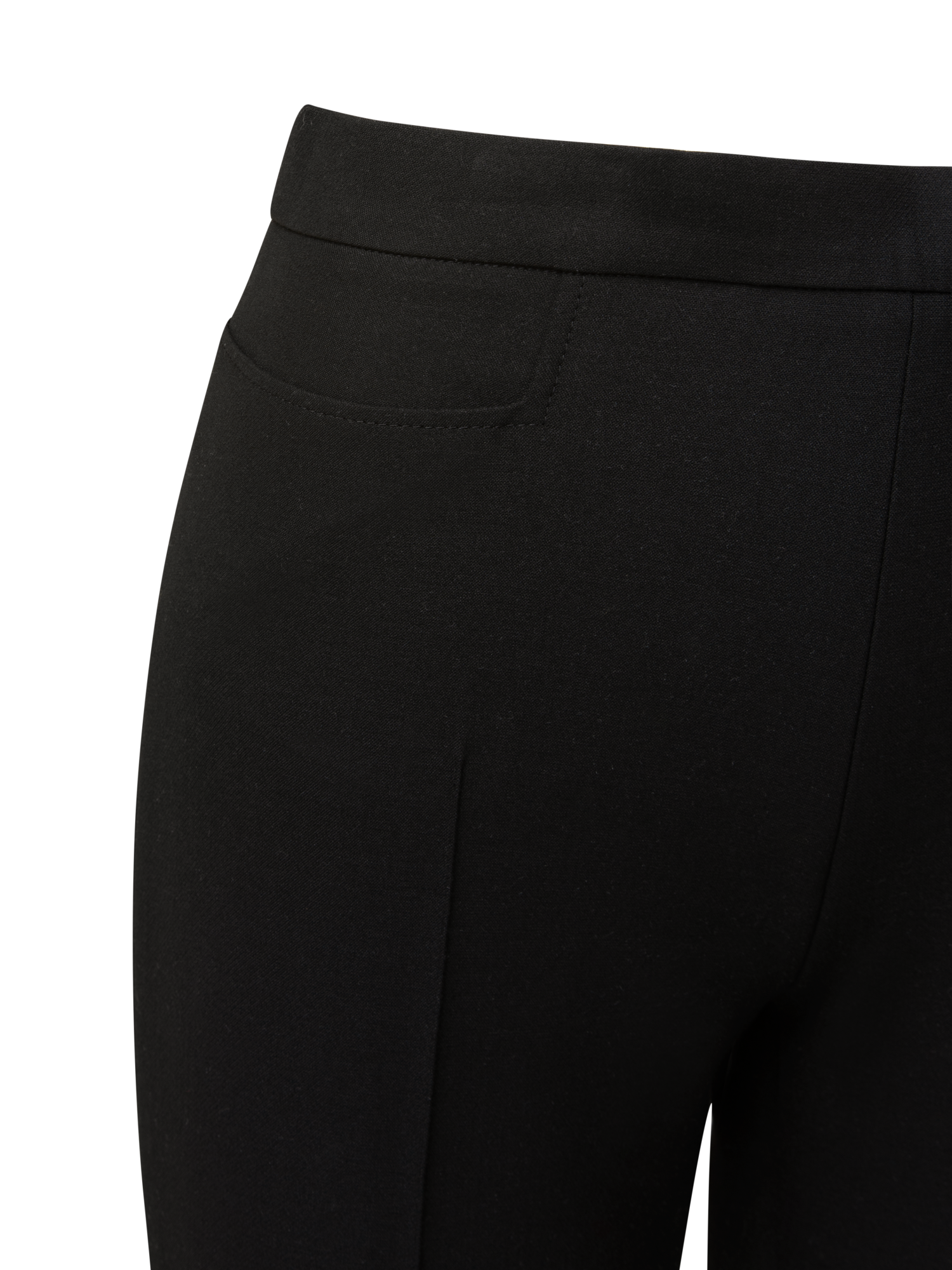 Designer Straight Wool Pants - black