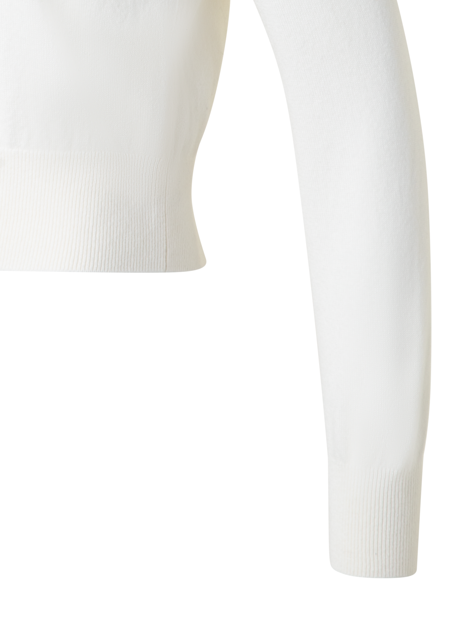 Designer Cashmere Sweater with Fine Sheer Stripe - ecru - white