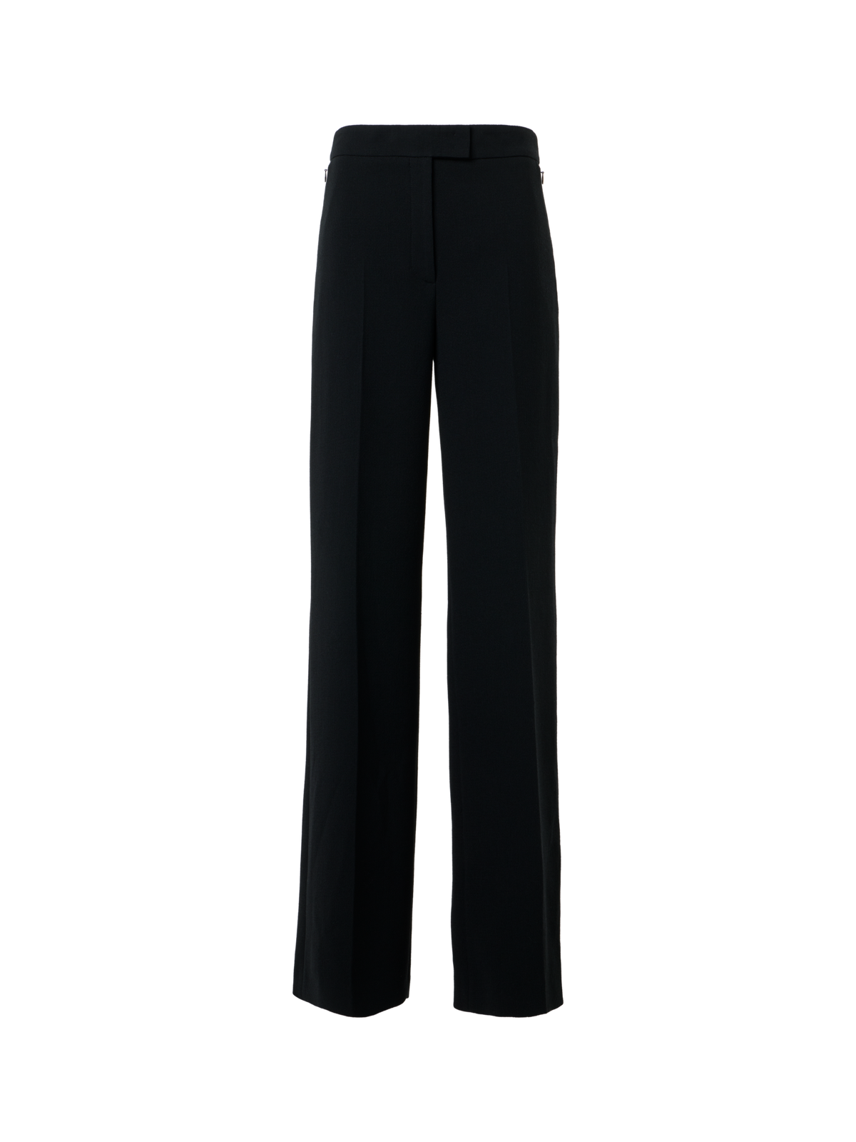 Designer Wide-Leg Wool Crêpe Double-Face Pants