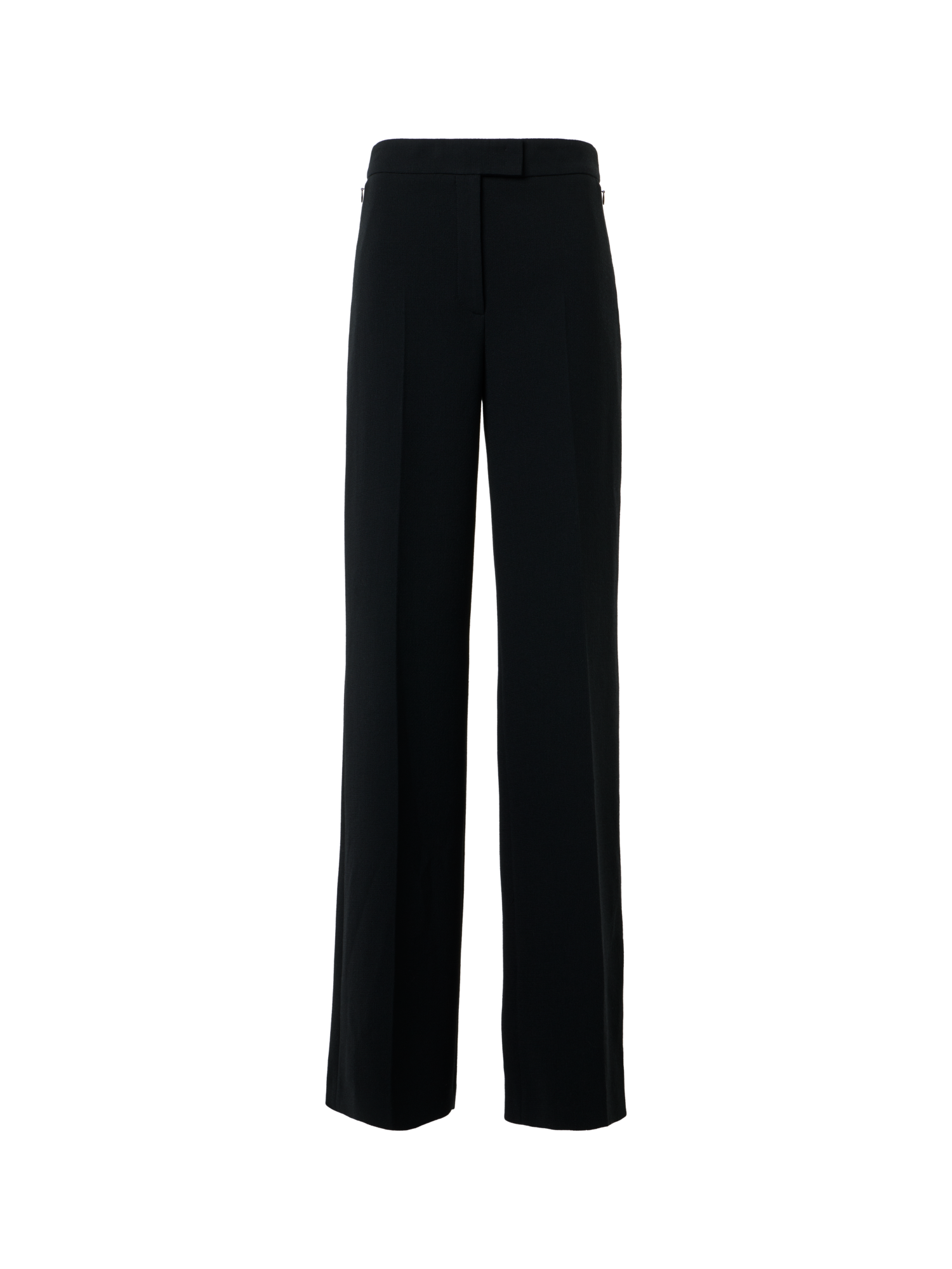Designer Wide-Leg Wool Crêpe Double-Face Pants