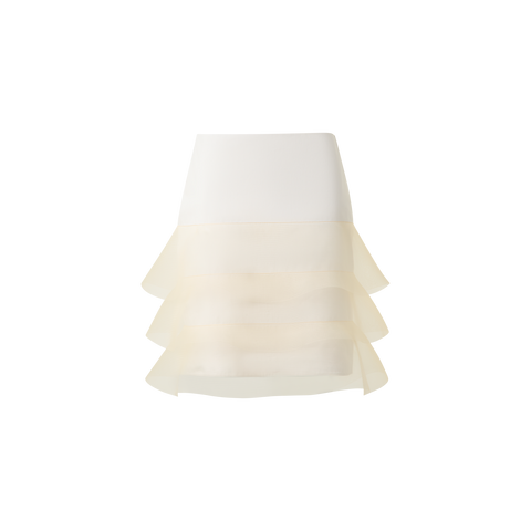 Short Pencil Skirt with Tulle Waves