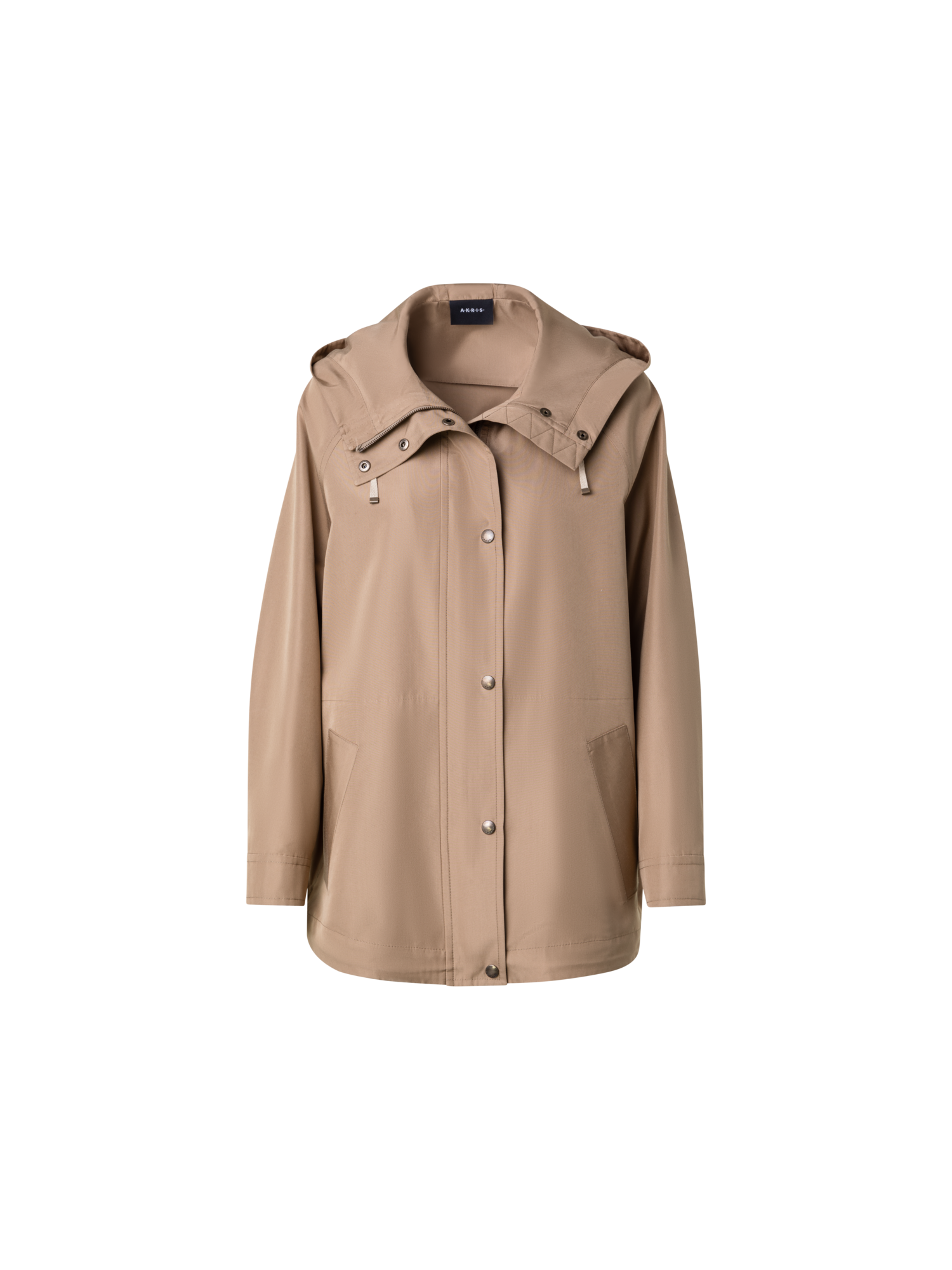 Designer Water Repellent Parka in 100% Mulberry Silk - brown