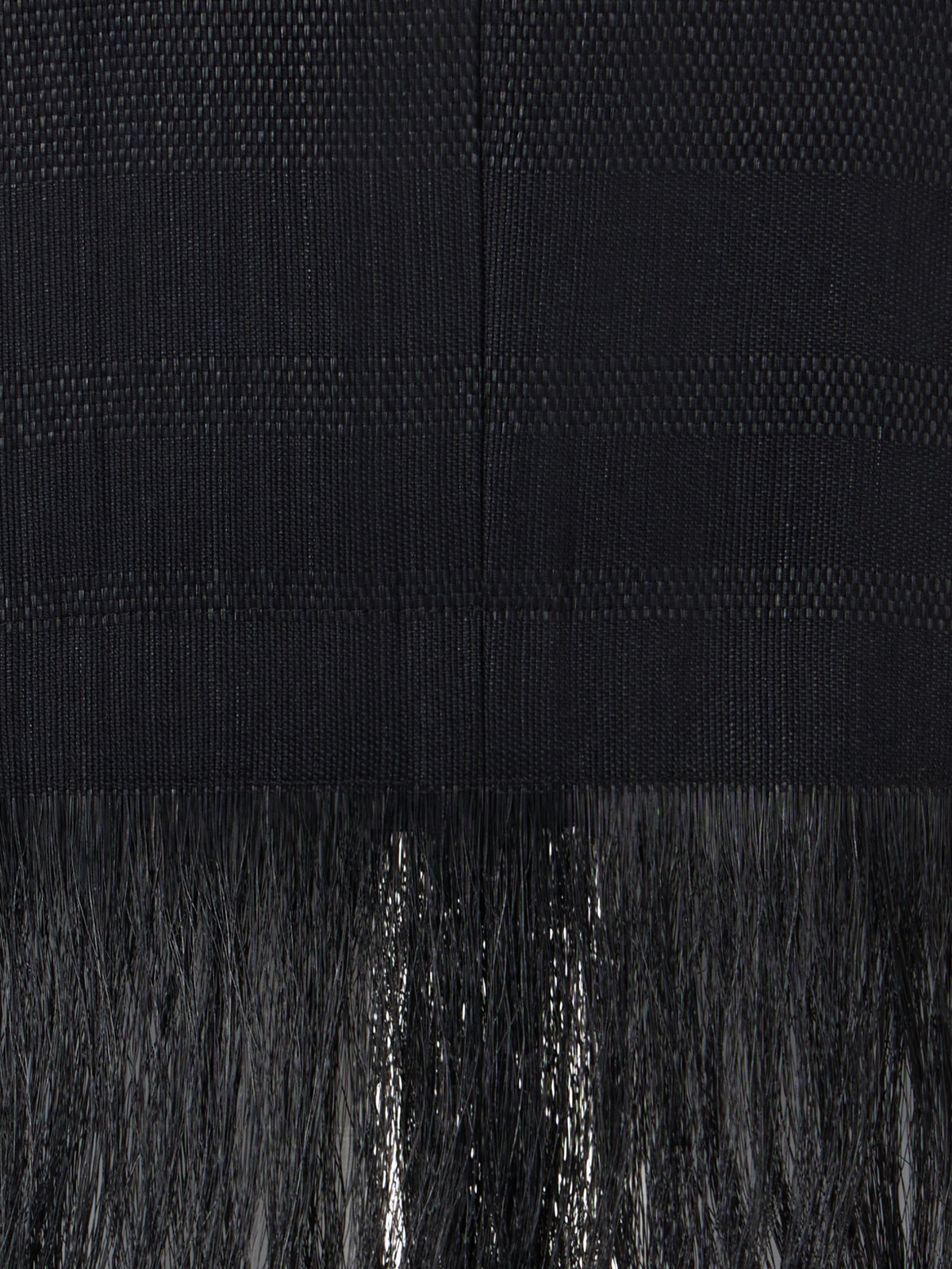 Designer Horsehair Pencil Skirt with Fringed Hem - black