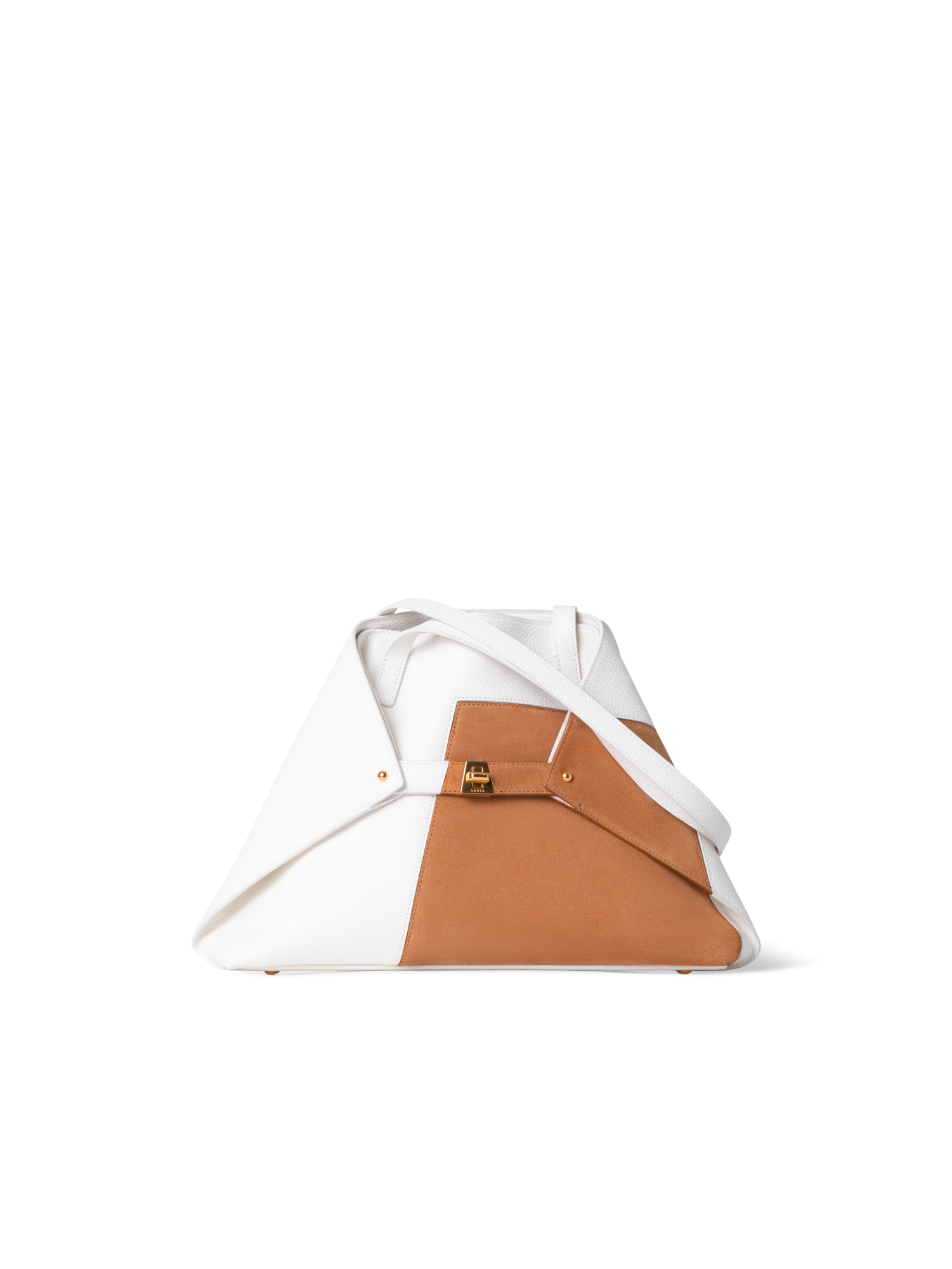 Designer Ai Small Shoulder Tote - neutral - brown - multicolor - white