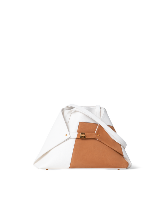 Designer Ai Small Shoulder Tote - neutral - brown - multicolor - white