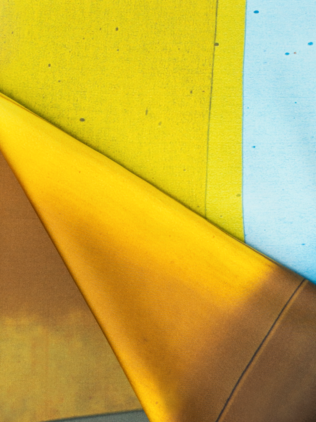 Designer Scarf in Silk with Mimosa Liquid Light Print - multicolor