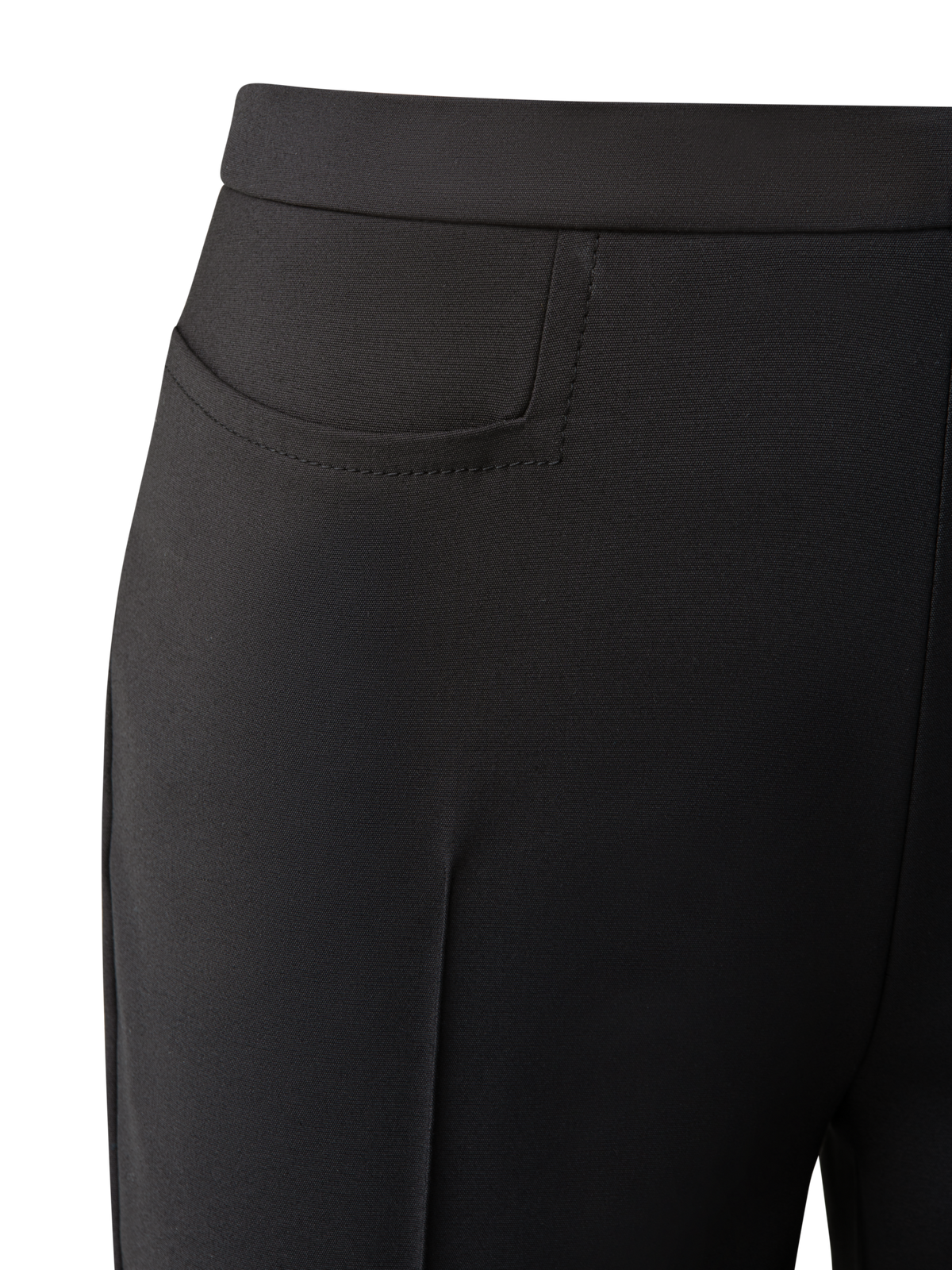 Designer Slim Ankle-Length Cotton Techno Stretch Pants - black - beige