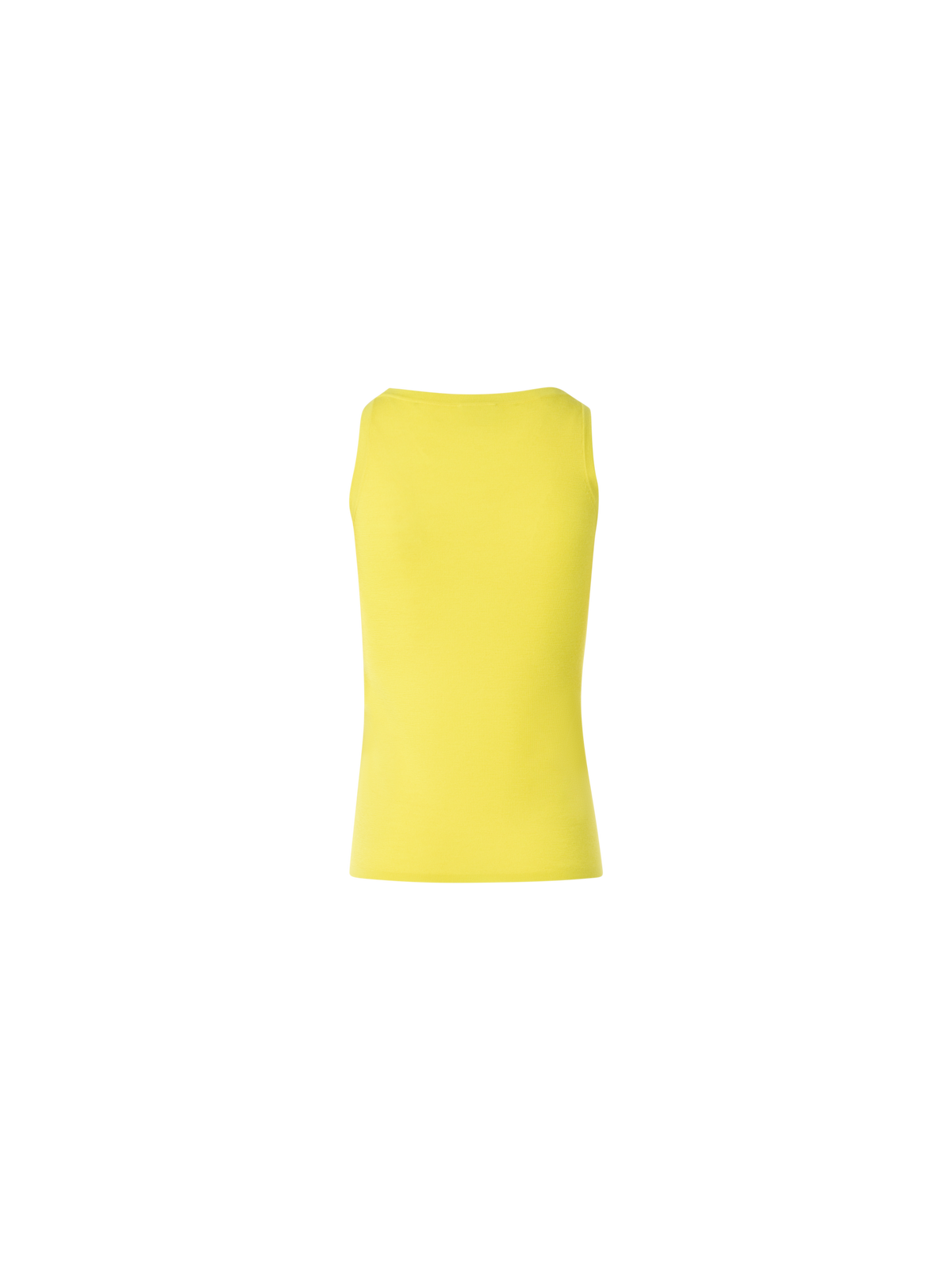 Designer Fitted Merino Wool Tank Top with Scoop Neck - yellow