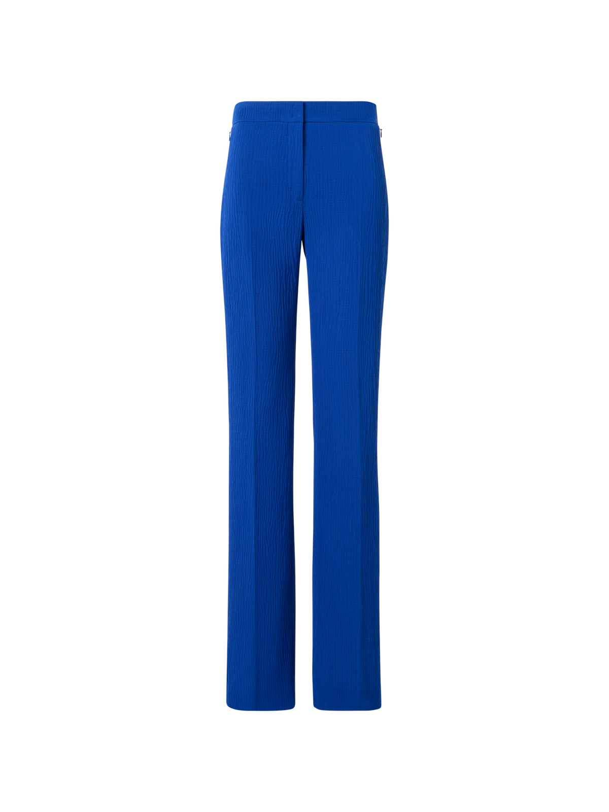 Designer Carl Straight Pants in Structured Cotton Silk - blue