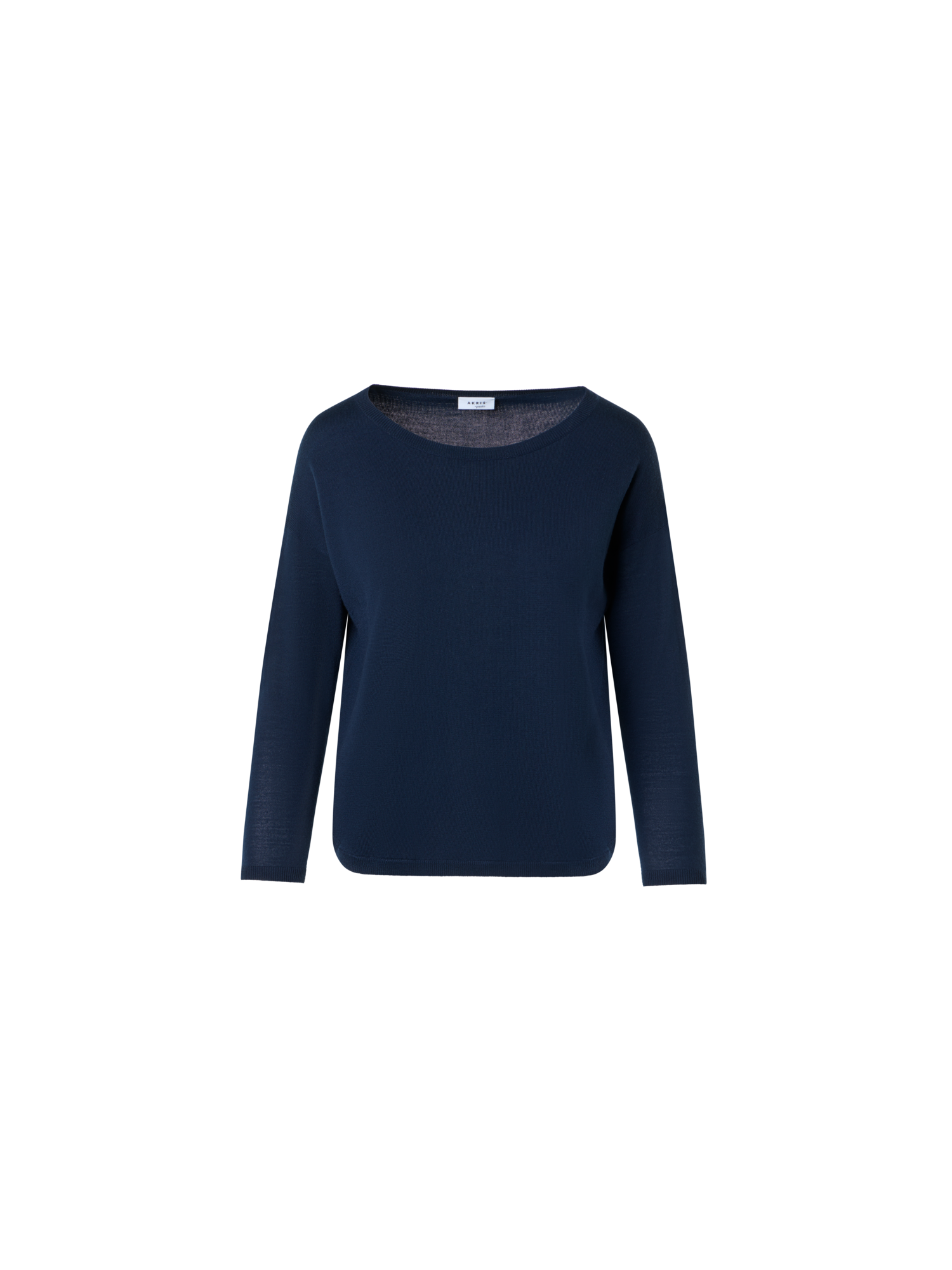 Designer Fine Merino Wool Signature Knit Sweater - navy - blue