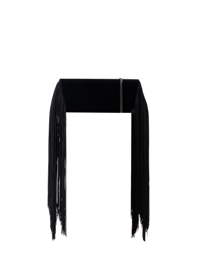 Designer Anouk Small Trapezoid Clutch - black
