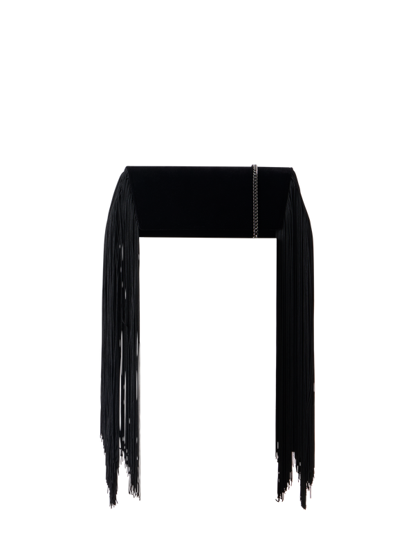 Designer Anouk Small Trapezoid Clutch - black