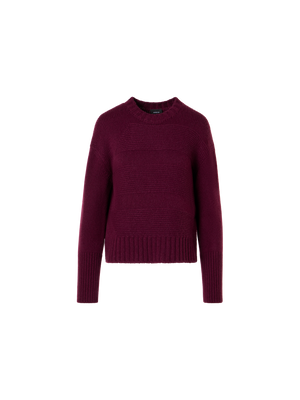 Designer Cashmere Sweater in Rib-Mix - red