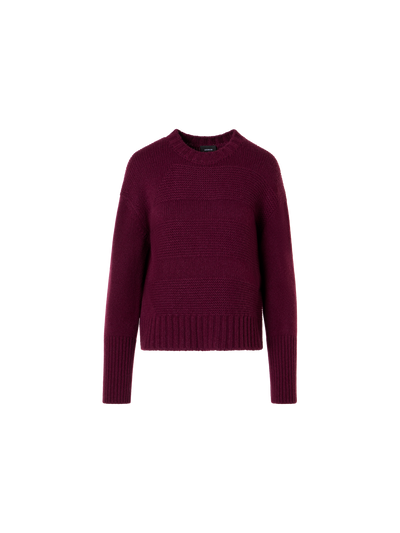 Designer Cashmere Sweater in Rib-Mix - red