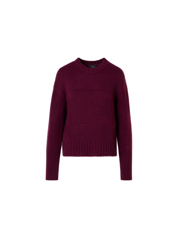 Designer Cashmere Sweater in Rib-Mix - red