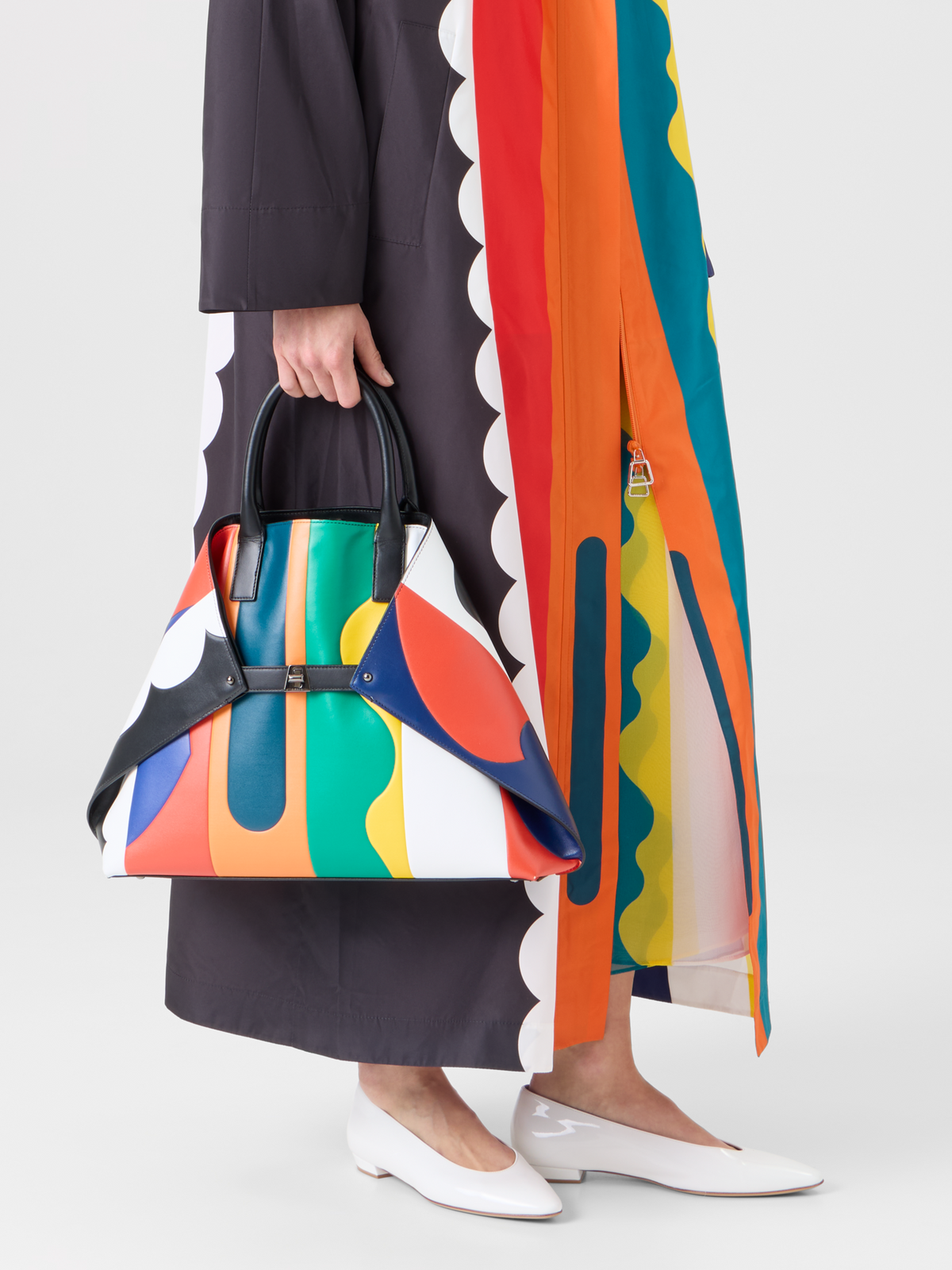 Designer Ai Medium Top Handle Tote Bag - multicolor #editorial