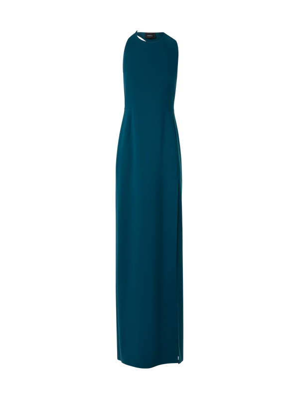 Designer Gown with Orbit Cutout Back - green