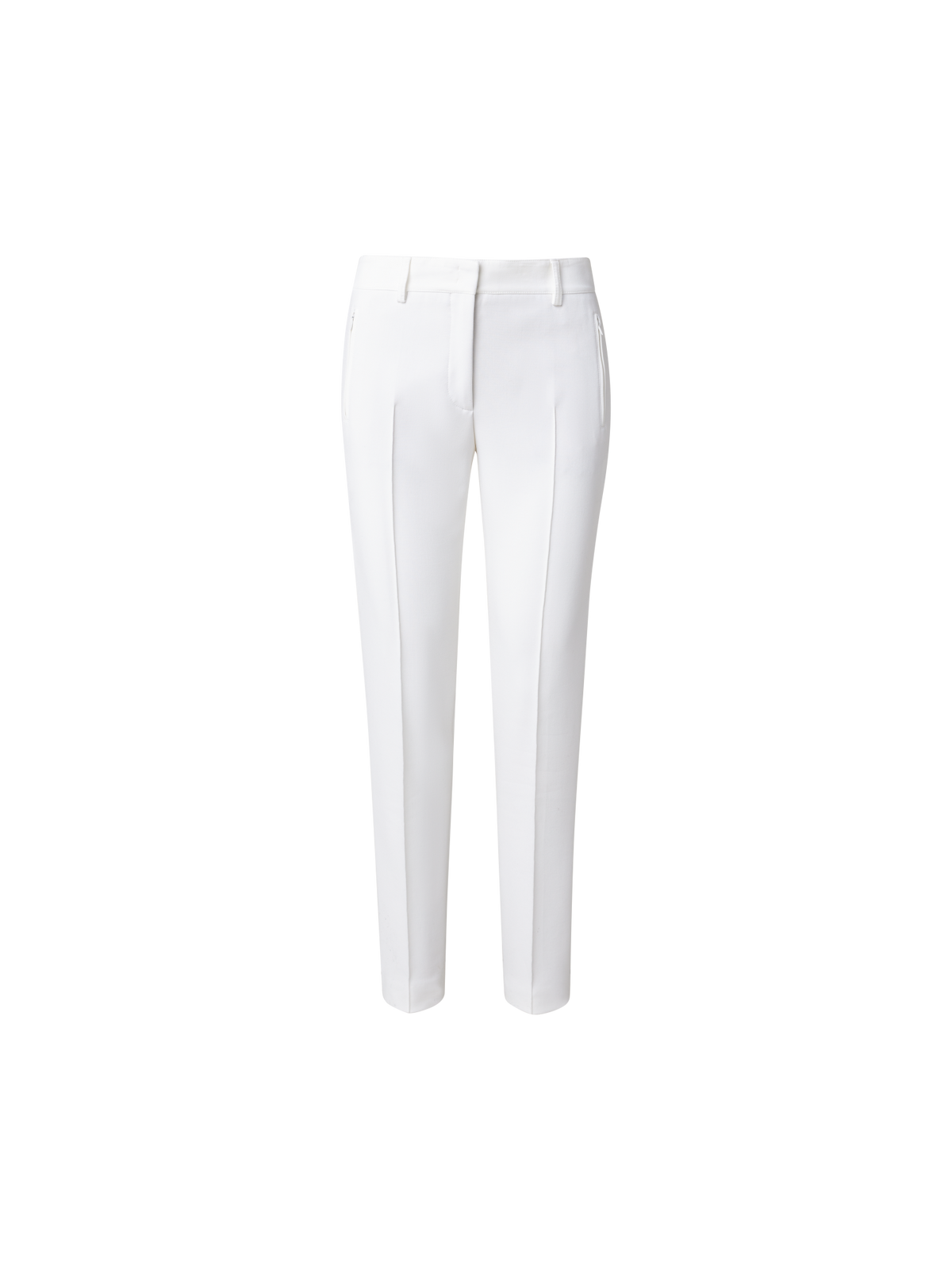 Designer Straight Jersey Stretch Pants - ecru - white